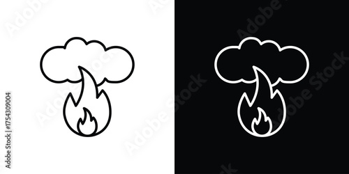 Fire smoke icon vector illustration. editable stroke icon.