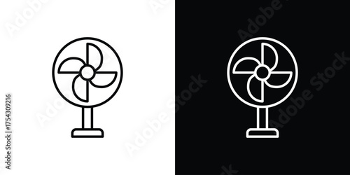 Fan icon vector illustration. editable stroke icon.