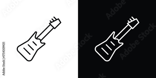 Electric Guitar icon vector illustration. editable stroke icon.