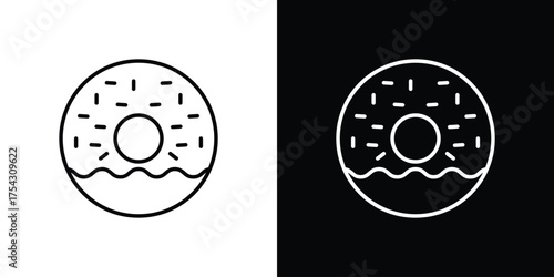 Donut icon vector illustration. editable stroke icon.