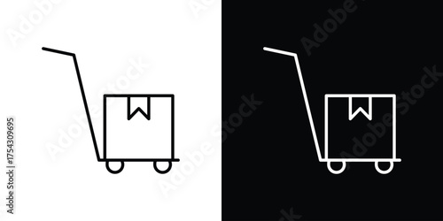 Dolly flatbed icon vector illustration. editable stroke icon.