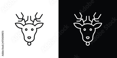 Deer rudolph icon vector illustration. editable stroke icon.