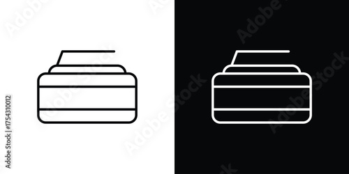 Curling stone icon vector illustration. editable stroke icon.