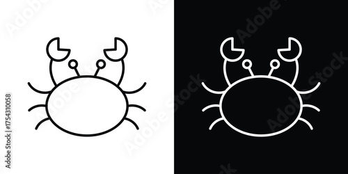 Crab icon vector illustration. editable stroke icon.