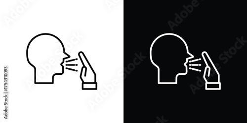 Cough icon vector illustration. editable stroke icon.
