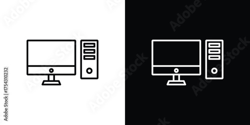 Computer icon vector illustration. editable stroke icon.