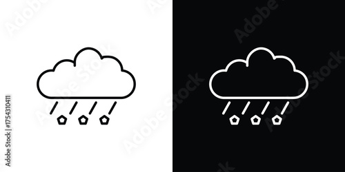 Cloud hail icon vector illustration. editable stroke icon.