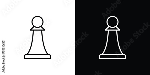Chess pawn icon vector illustration. editable stroke icon.