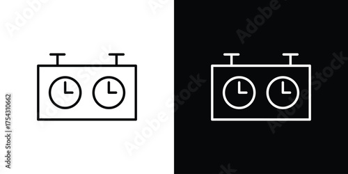 Chess clock icon vector illustration. editable stroke icon.