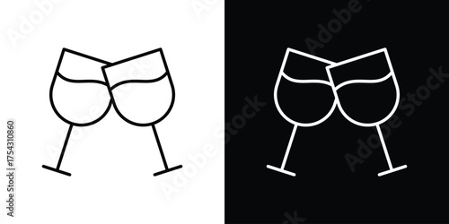 Champagne Glass icon vector illustration. editable stroke icon.