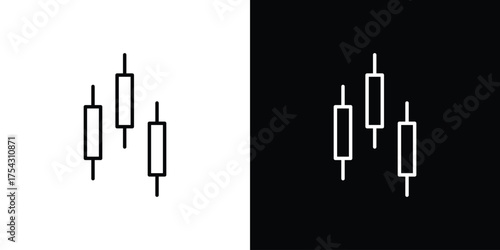 Chart candlestick icon vector illustration. editable stroke icon.