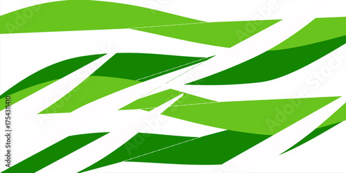 Abstract White and Green wave wide background banner
