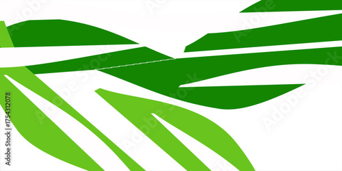 Abstract White and Green wave wide background banner