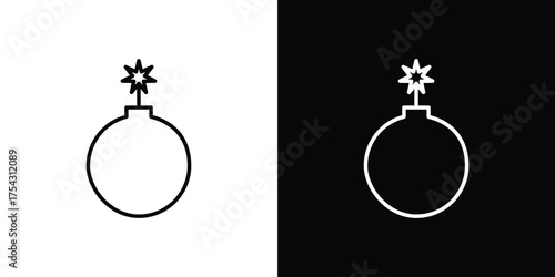 Bomb icon vector illustration. editable stroke icon.
