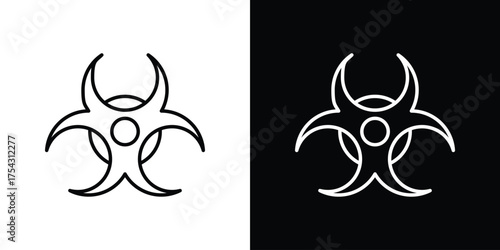Biohazard icon vector illustration. editable stroke icon.