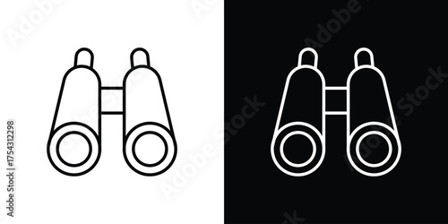 Binoculars icon vector illustration. editable stroke icon.