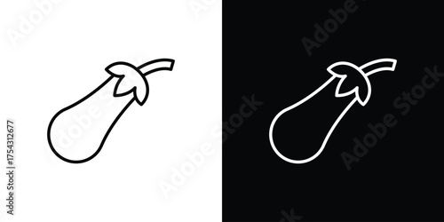 Aubergine icon vector illustration. editable stroke icon.