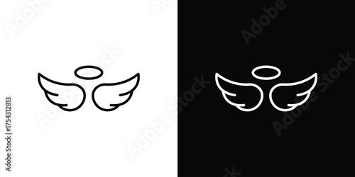 Angel icon vector illustration. editable stroke icon.