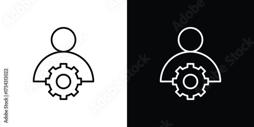 Admin icon vector illustration. editable stroke icon.