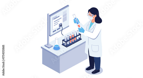 Scientist conducting laboratory research with test tubes