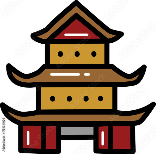 Chinese castle line icon