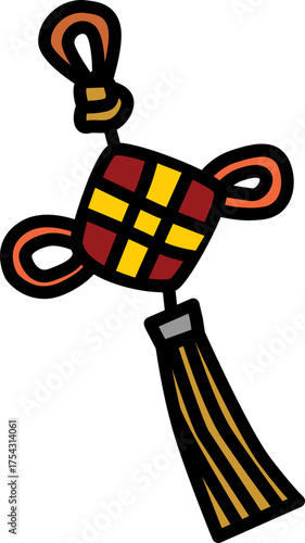 Spring hanging ornament chinese culture line icon