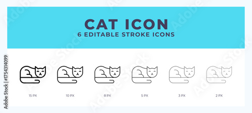 Cat line icon vector illustration in trendy style.