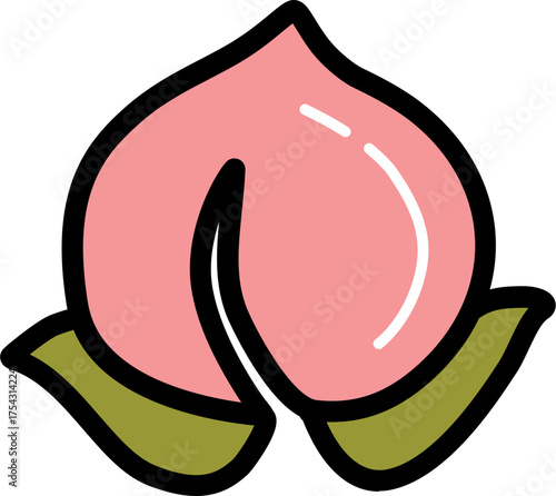 Peach chinese culture line icon