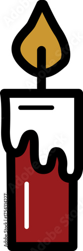 Candle chinese culture line icon