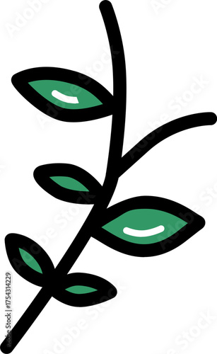 Leaf chinese culture line icon