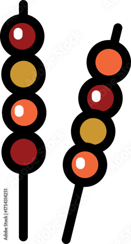 Tanghulu skewer chinese culture line icon