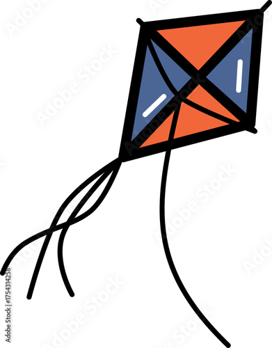 Kite chinese culture line icon