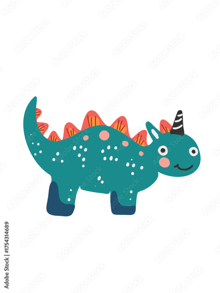 Fototapeta premium vector illustration adorable jurassic reptile
