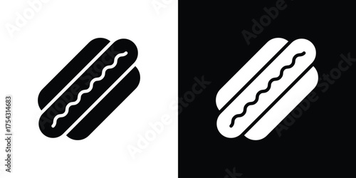 Hotdog icon glyph vector Illustration