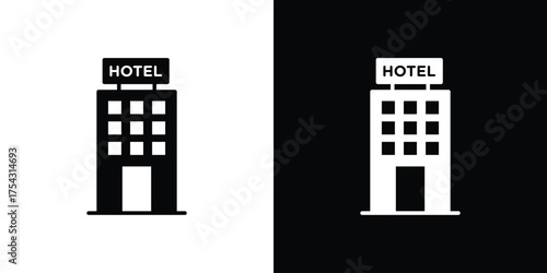 hotel icon glyph vector Illustration