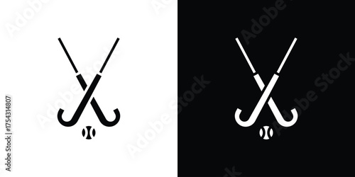 Hockey sticks icon glyph vector Illustration