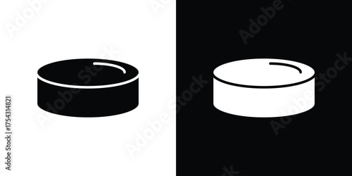 Hockey puck icon glyph vector Illustration