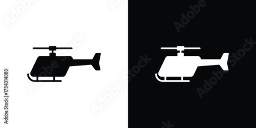 Helicopter icon glyph vector Illustration