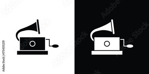 Gramophone icon glyph vector Illustration