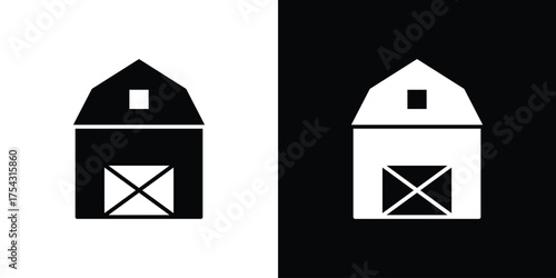 Farm icon glyph vector Illustration