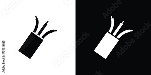 Electric cable icon glyph vector Illustration