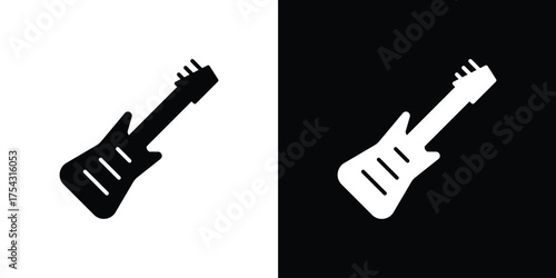 Electric Guitar icon glyph vector Illustration