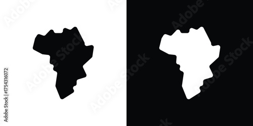 Earth africa icon glyph vector Illustration