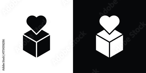Donation box icon glyph vector Illustration