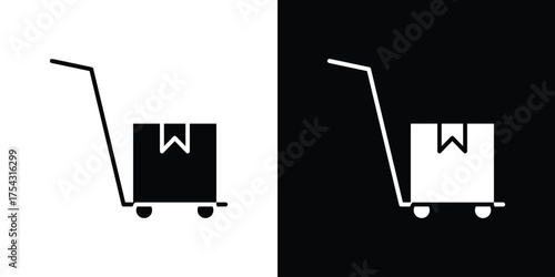 Dolly flatbed icon glyph vector Illustration