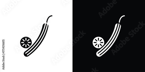 Cucumber icon glyph vector Illustration