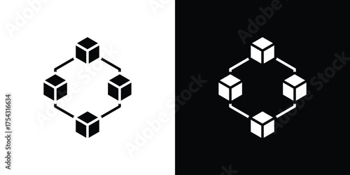 Cubes icon glyph vector Illustration
