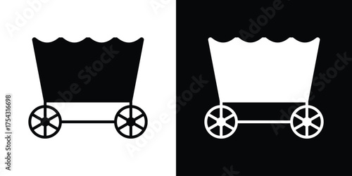 Covered wagon icon glyph vector Illustration
