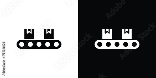 Conveyor belt icon glyph vector Illustration