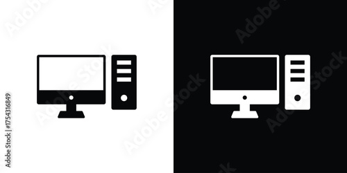 Computer icon glyph vector Illustration
